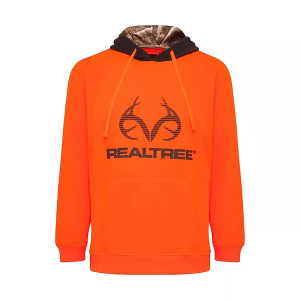 New Men's Realtree Performance Logo Hoodie Size M Orange.PRODUCT FEATURES Logo